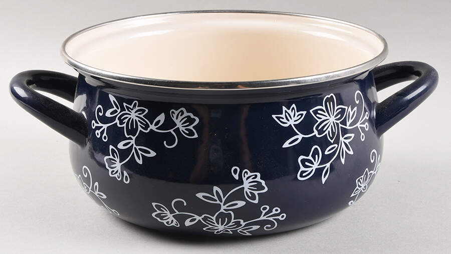 Floral Lace-Blue 2.5 Qt Metal Casserole No Lid by Temp-Tations-1