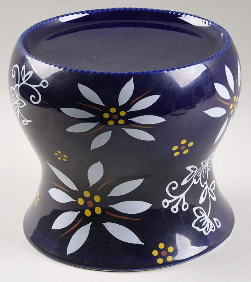 Classic Blue Ceramic Pedestal Stand for 4 Qt Glass Beverage Dispenser by Temp-Tations-1
