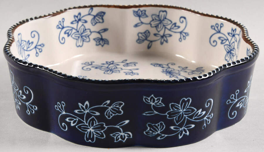Floral Lace-Blue 1.5 Qt Flower Shaped Baker by Temp-Tations-1