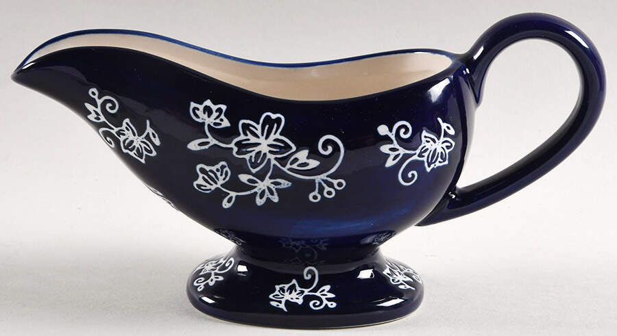 Floral Lace-Blue Underplate for Gravy Boat by Temp-Tations-1