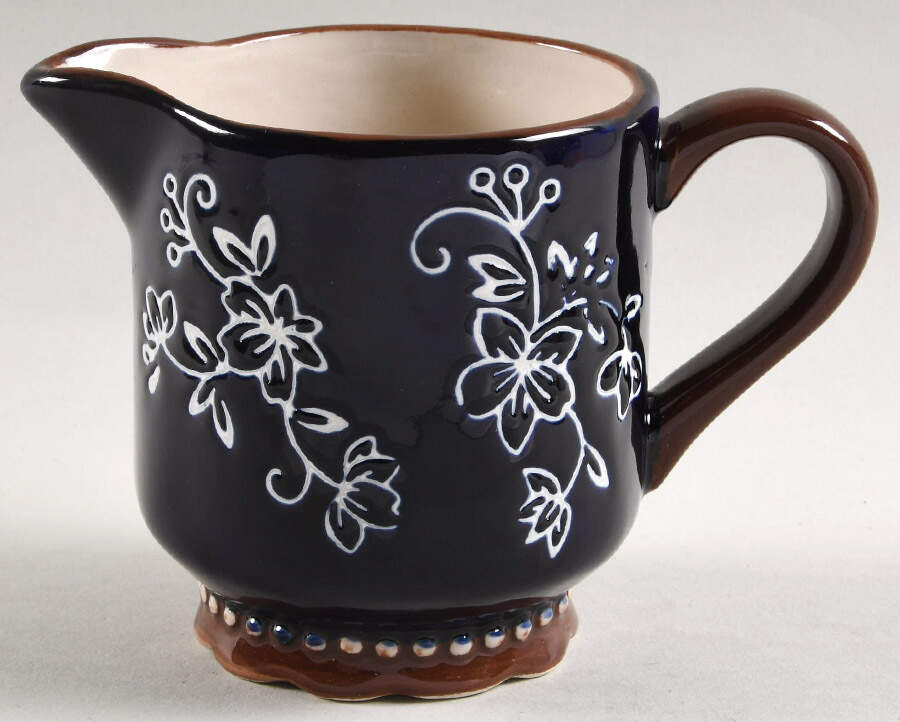 Floral Lace-Blue Creamer by Temp-Tations-1