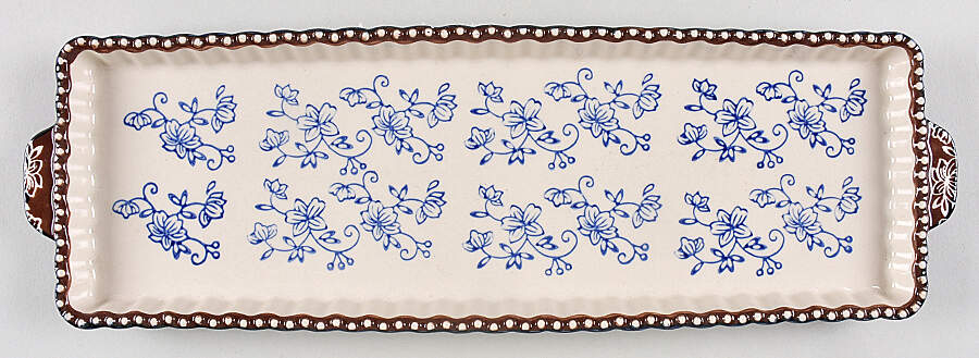 Floral Lace-Blue 15" Rectangular Tray by Temp-Tations-1