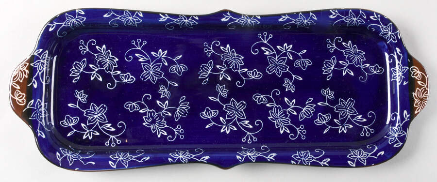 Floral Lace-Blue 5pc Entertaining Set, Hdl Rect Tray by Temp-Tations-1