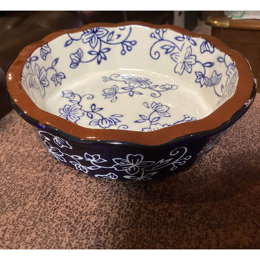 Floral Lace-Blue Mini Pie Plate by Temp-Tations-1