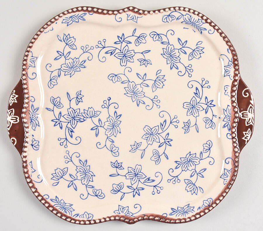 Floral Lace-Blue 10" Square Baker by Temp-Tations-1