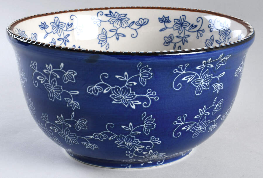 Floral Lace-Blue 9" Nesting Bowl by Temp-Tations-1