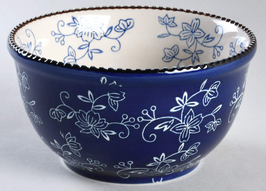 Floral Lace-Blue 6" Nesting Bowl by Temp-Tations-1