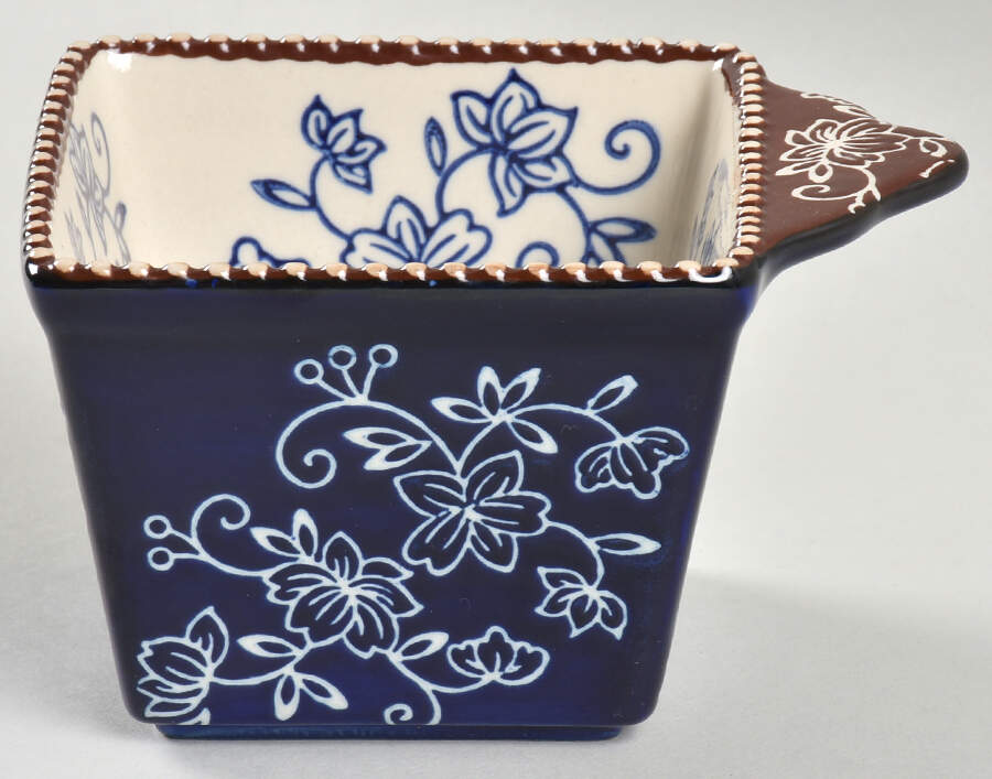 Floral Lace-Blue Individual Square Baker by Temp-Tations-1