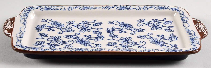 Floral Lace-Blue 9" Rectangular Tray by Temp-Tations-1
