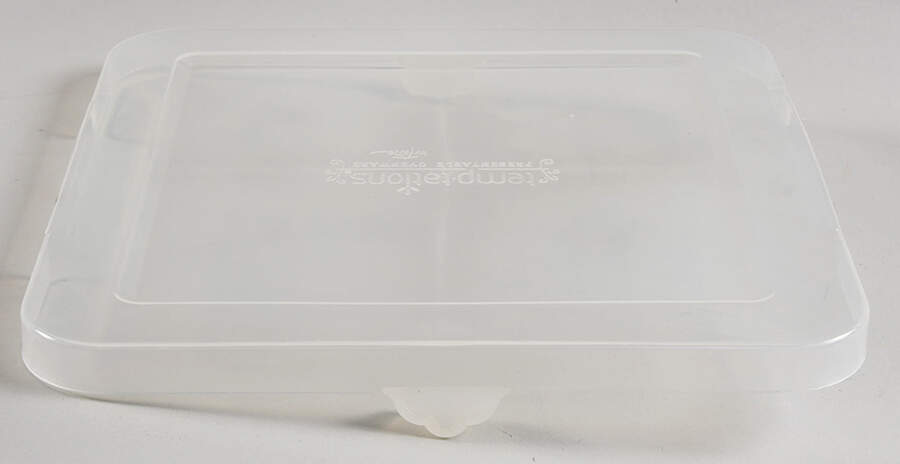 Floral Lace-Blue Plastic Lid for 9" Square Baker by Temp-Tations-1