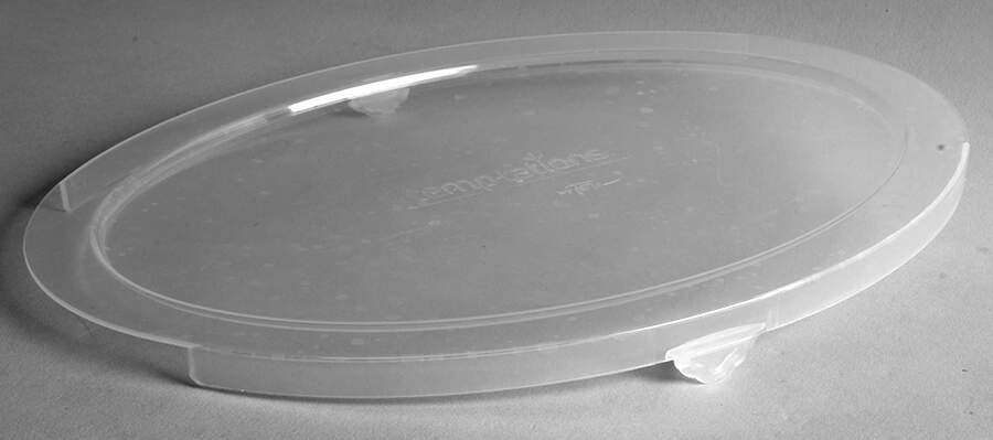 Floral Lace-Blue Plastic Lid for 12" Oval Baker by Temp-Tations-1