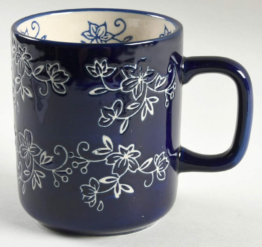 Floral Lace-Blue Mug No Lid by Temp-Tations-1