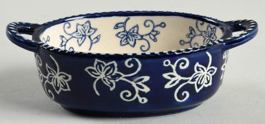 Floral Lace-Blue Individual Dip Dish by Temp-Tations-1