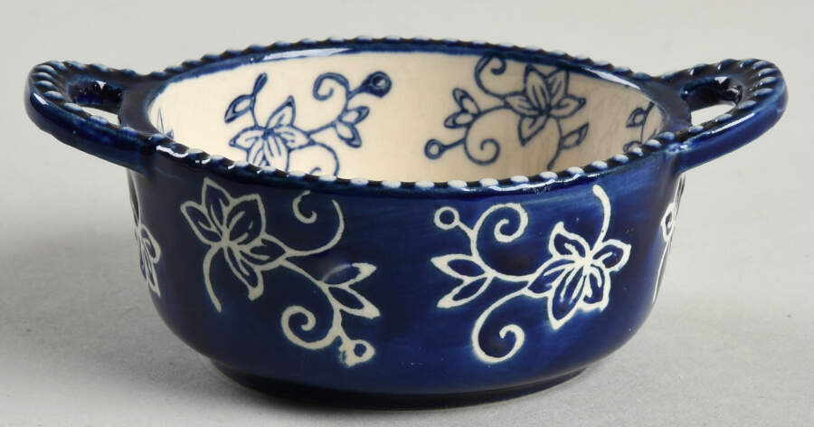 Floral Lace-Blue Individual Dip Dish by Temp-Tations-1