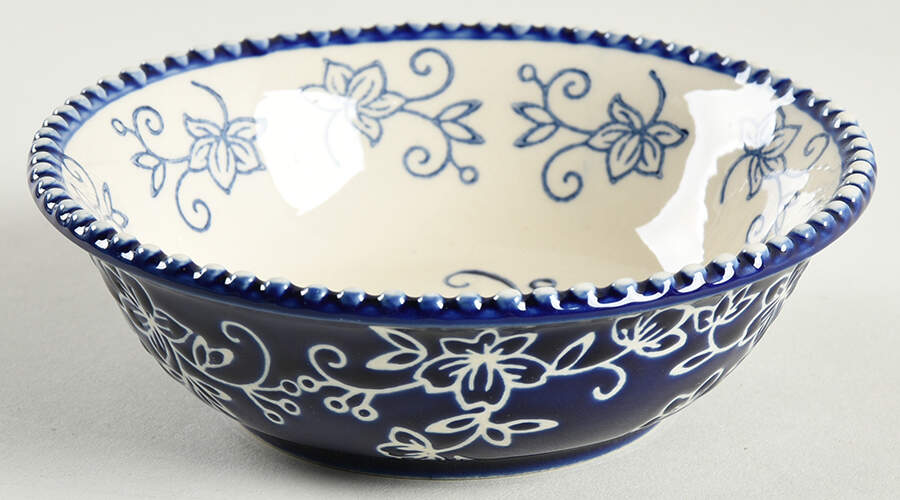 Floral Lace-Blue 5" All Purpose Bowl by Temp-Tations-1