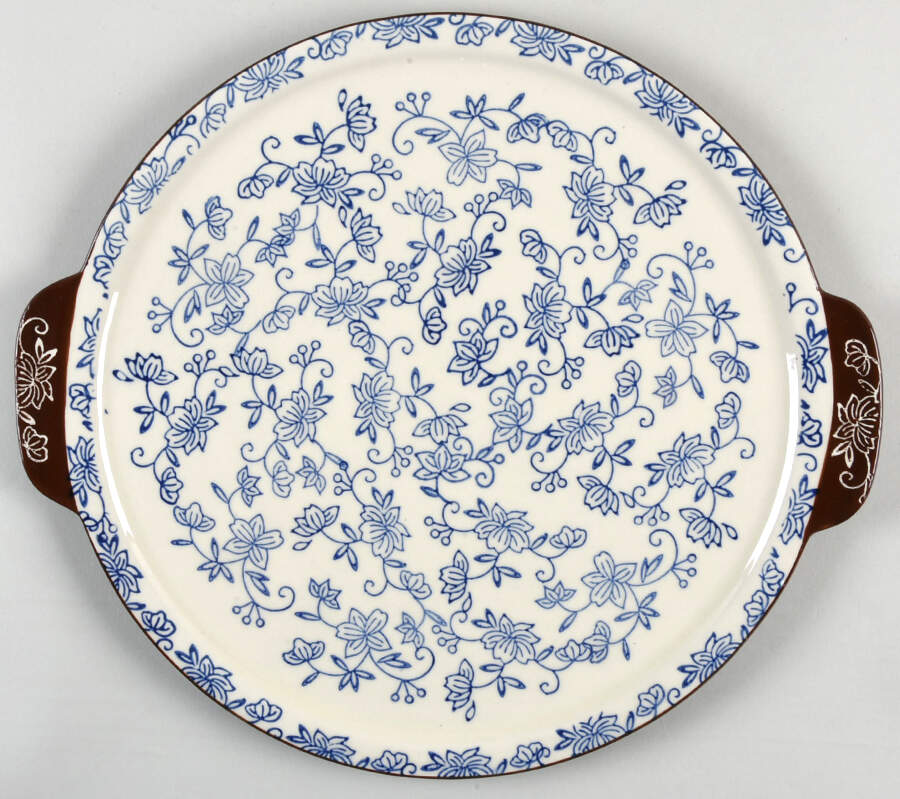 Floral Lace-Blue Lid-It for 3 Qt Round Baker for Baker & Ramekins Set (Chip & Dip) by Temp-Tations-1