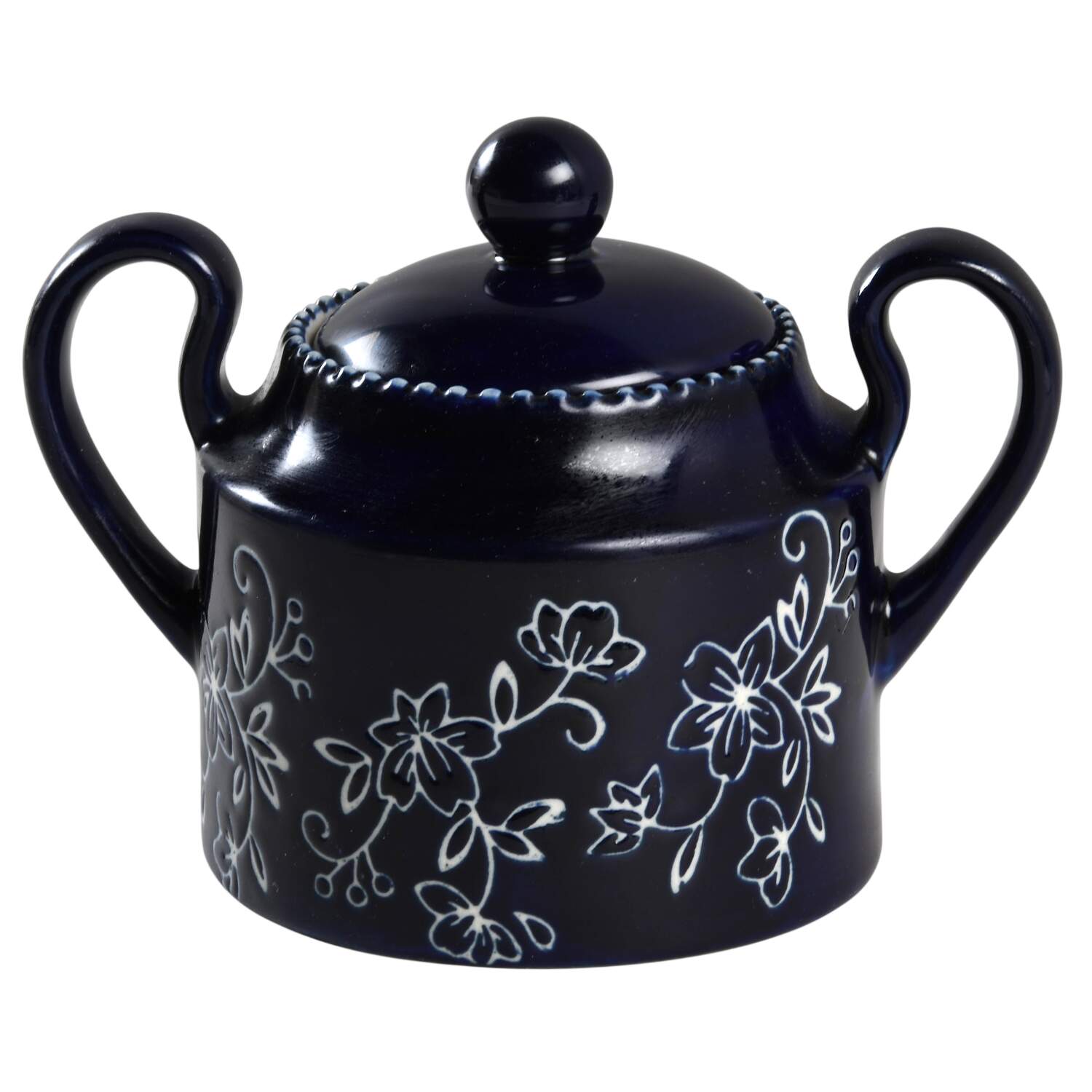 Floral Lace-Blue Sugar Bowl & Lid by Temp-Tations-1