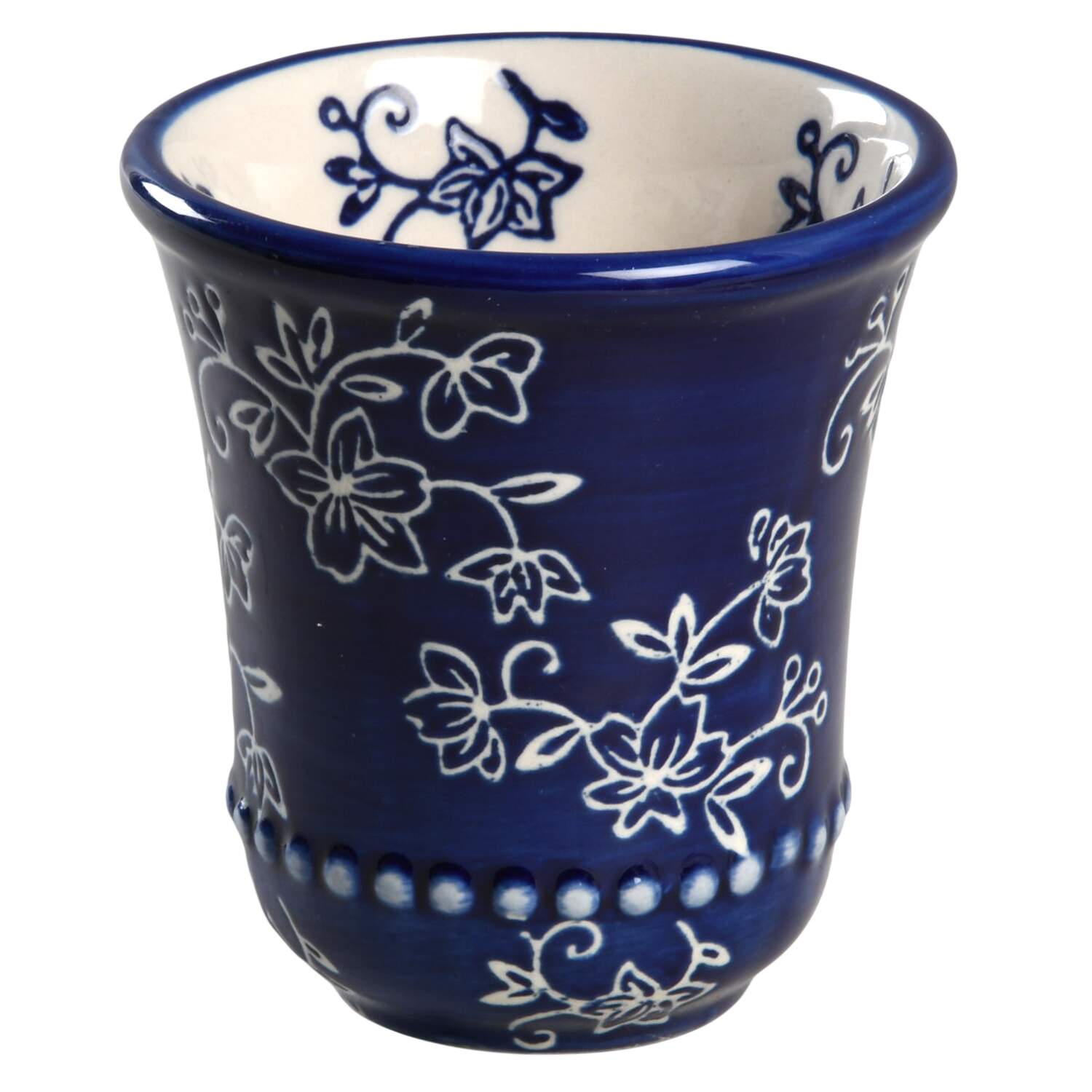 Floral Lace-Blue China Bathroom Tumbler by Temp-Tations-1