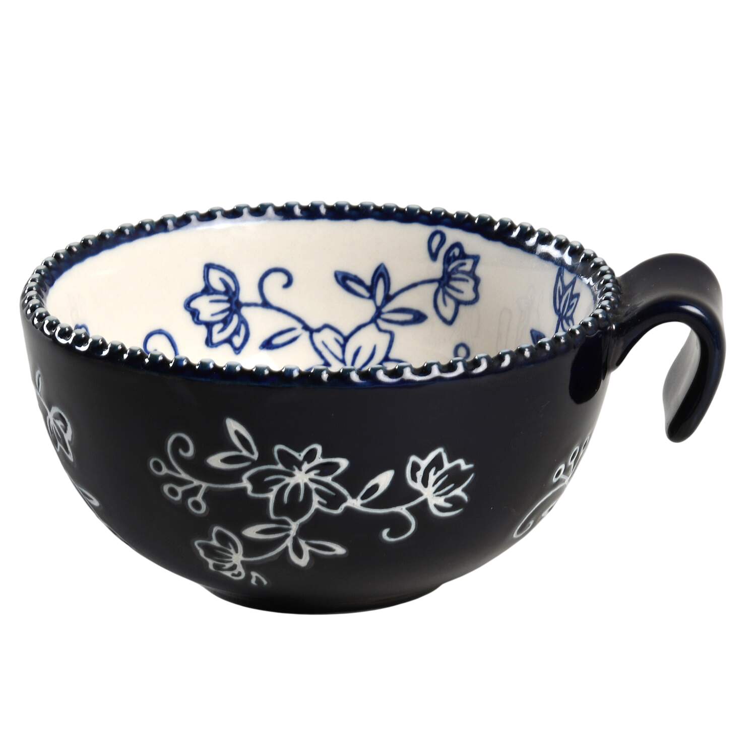 Floral Lace-Blue Dip Bowl for Chip & Dip Set by Temp-Tations-1