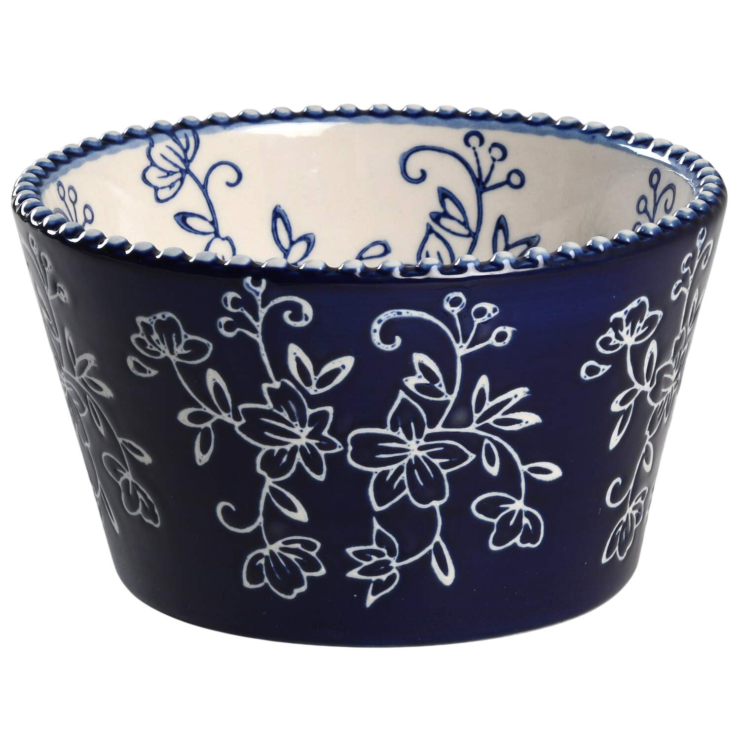 Floral Lace-Blue Soup/Cereal Bowl by Temp-Tations-1