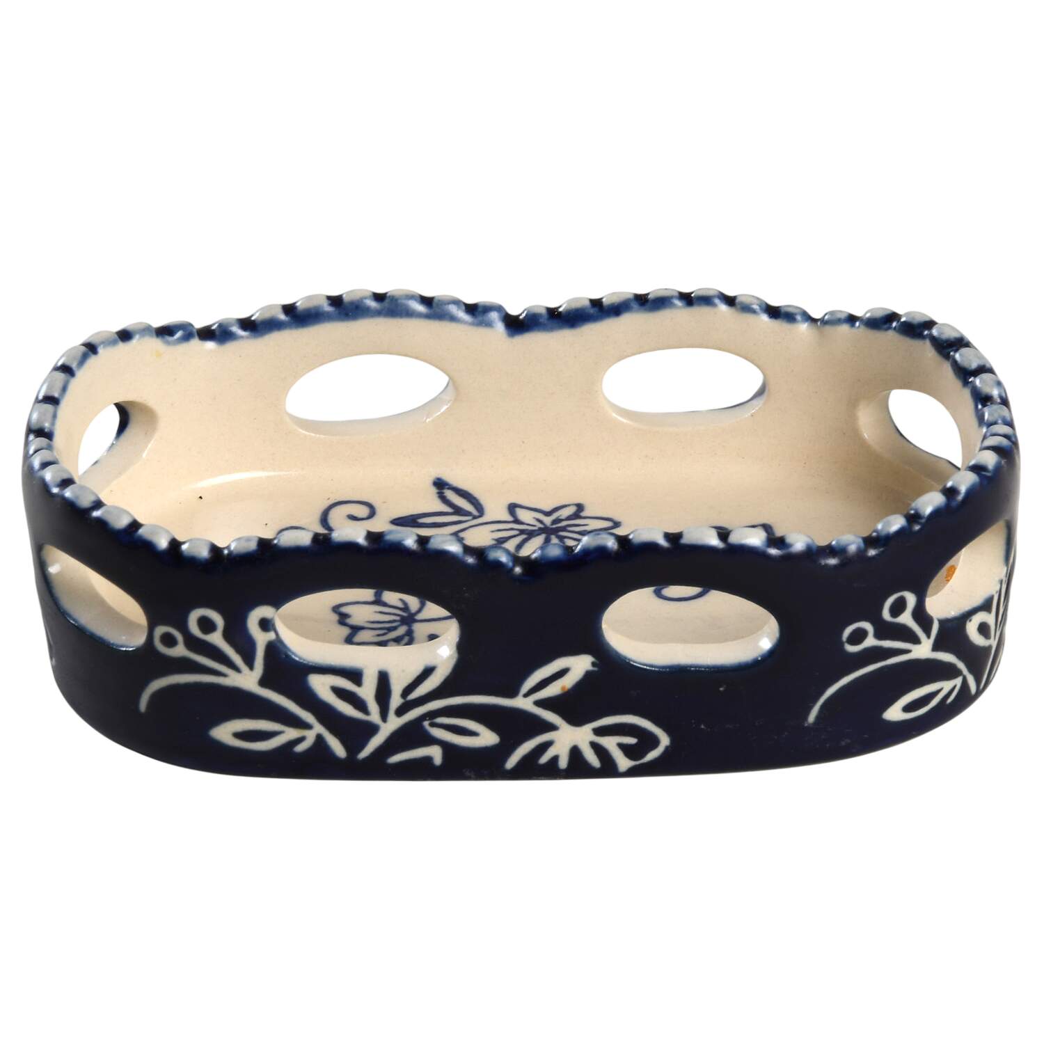 Floral Lace-Blue Tray for Salt & Pepper Set by Temp-Tations-1