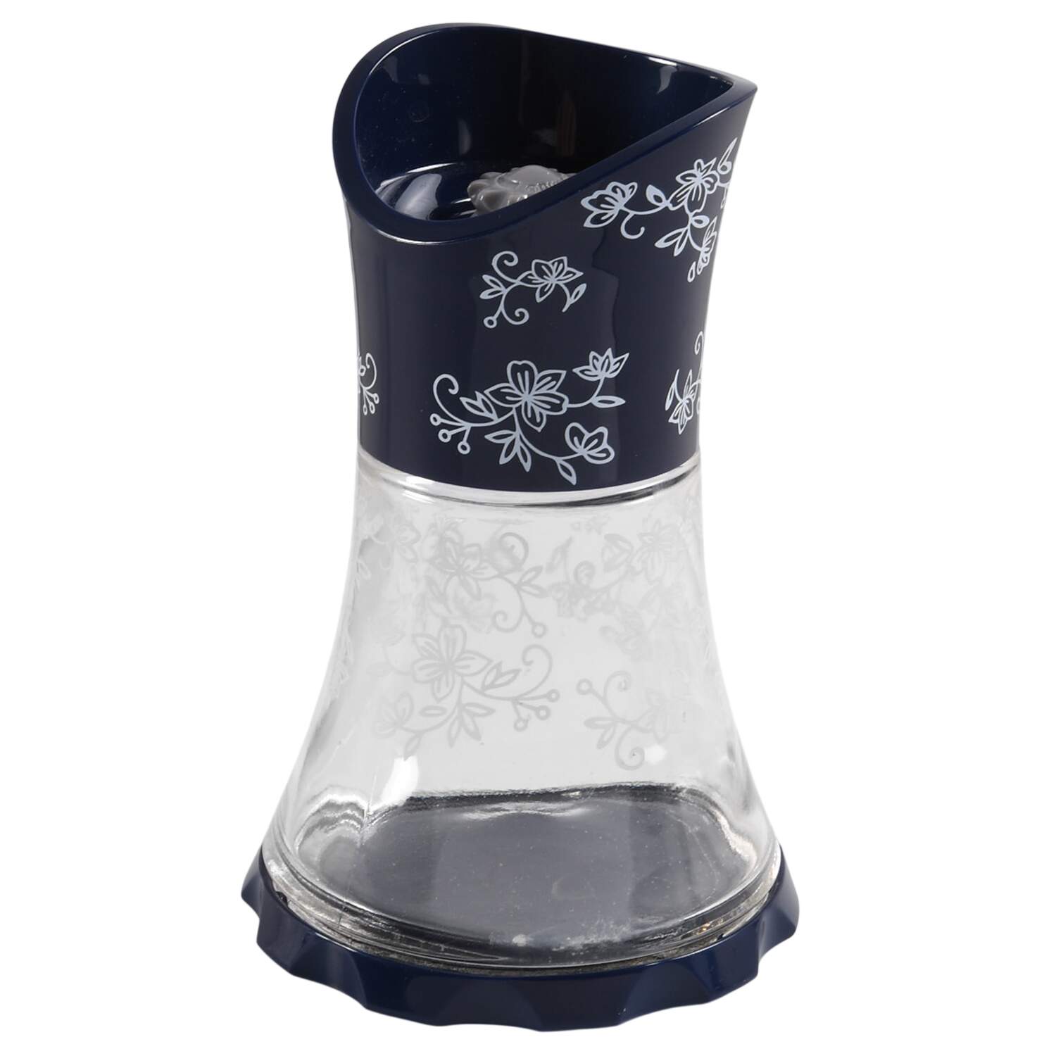 Floral Lace-Blue Vase Shape Spice Grinder by Temp-Tations-1