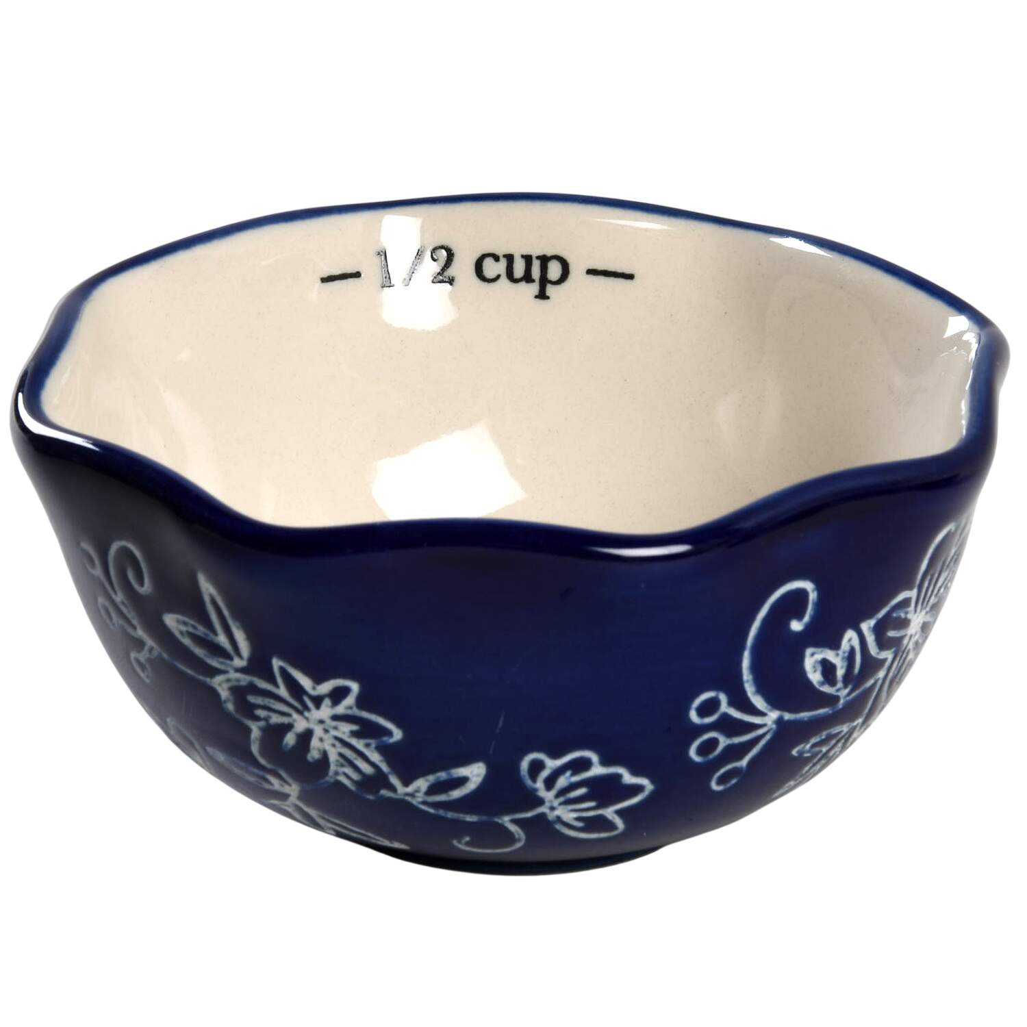Floral Lace-Blue 1/2 Cup Measuring Cup by Temp-Tations-1