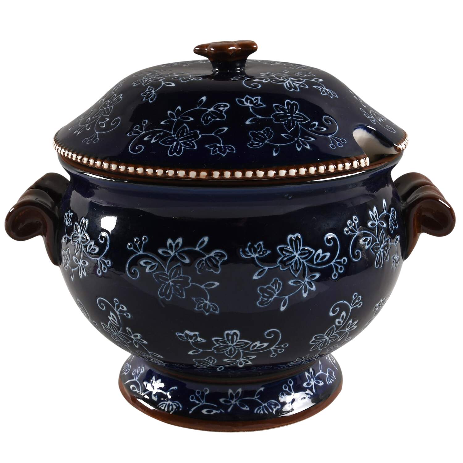 Floral Lace-Blue Tureen &  Lid by Temp-Tations-1