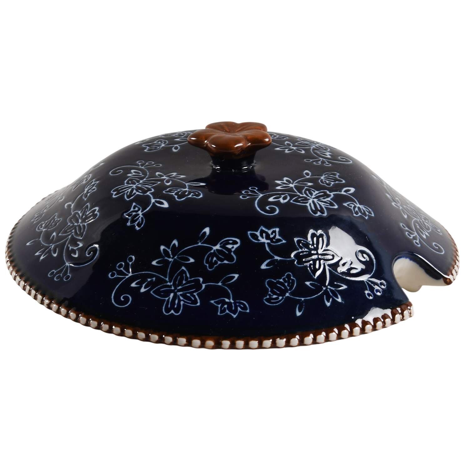 Floral Lace-Blue Lid for Tureen by Temp-Tations-1