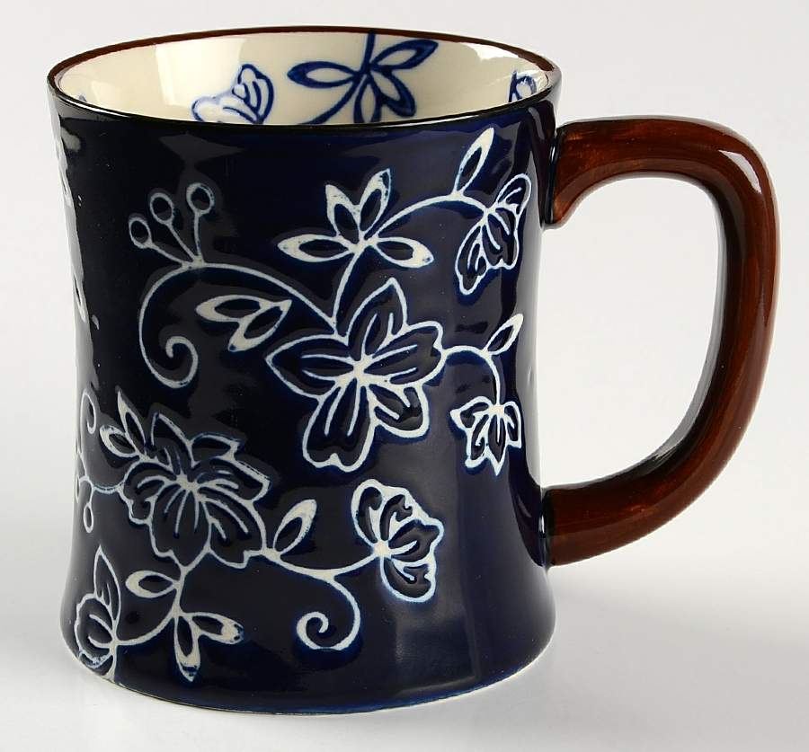 Floral Lace-Blue Mug by Temp-Tations-1