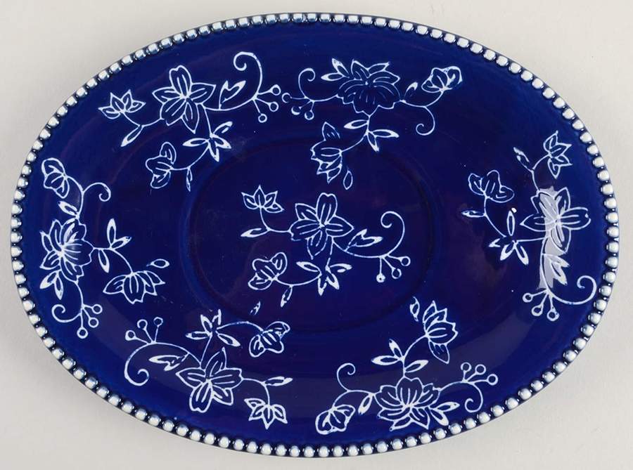 Floral Lace-Blue Underplate for Gravy Boat by Temp-Tations-1