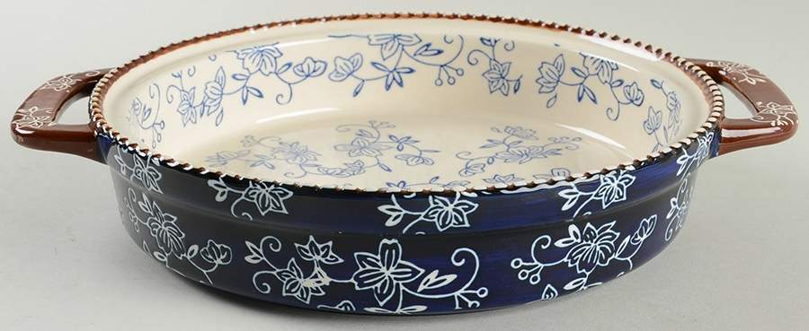 Floral Lace-Blue 9" Round Baker by Temp-Tations-1