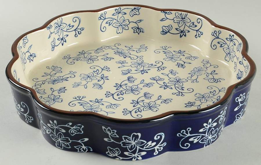 Floral Lace-Blue 10" Quiche by Temp-Tations-1