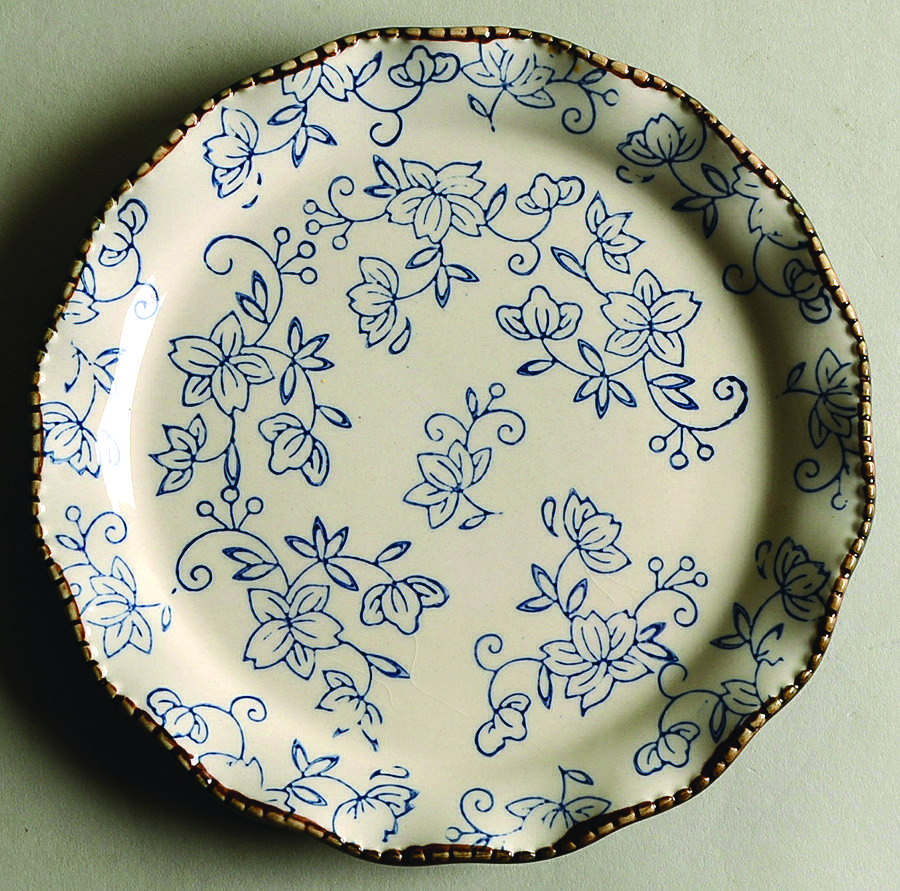 Floral Lace-Blue Salad Plate by Temp-Tations-1