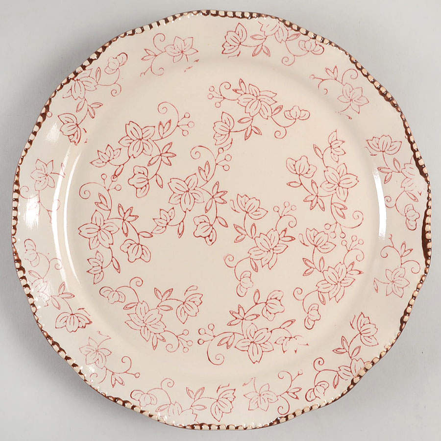 Floral Lace Cranberry Dinner Plate by Temp-Tations-1