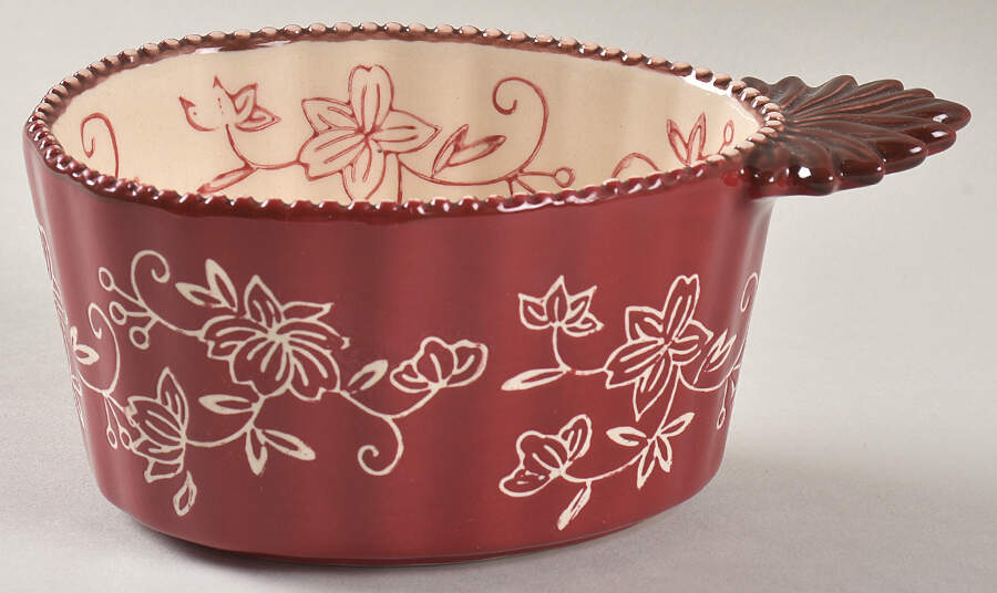 Floral Lace Cranberry Individual Baker by Temp-Tations-1