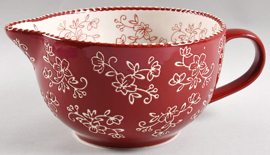 Floral Lace Cranberry Batter Bowl by Temp-Tations-1