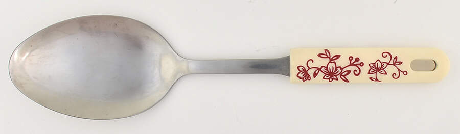 Floral Lace Cranberry Tablespoon (Serving Spoon) by Temp-Tations-1