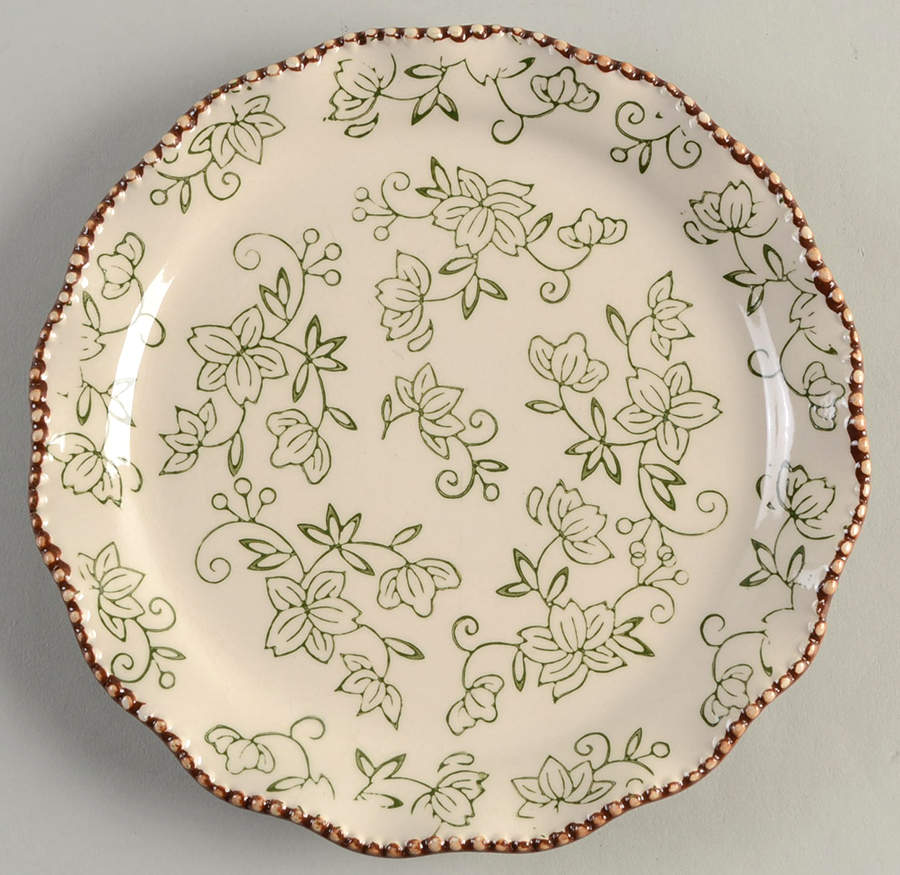 Floral Lace Green Salad Plate by Temp-Tations-1