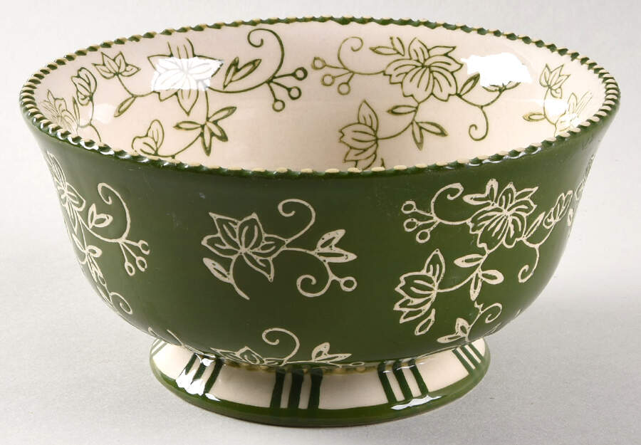 Floral Lace Green Soup/Cereal Bowl by Temp-Tations-1