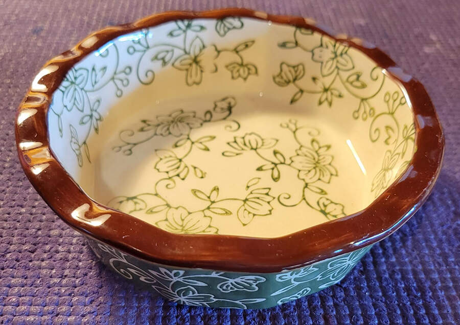 Floral Lace Green Mini Pie Plate by Temp-Tations-1