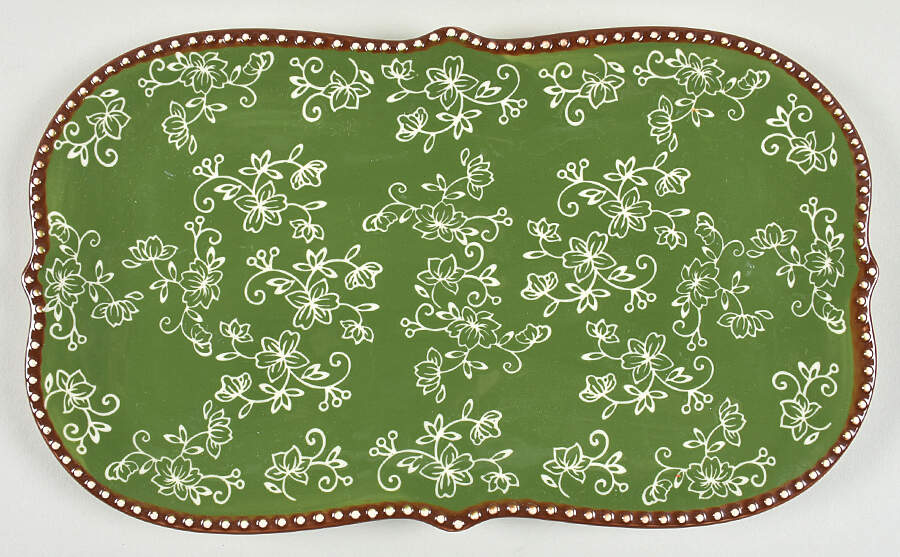 Floral Lace Green Soup & Sandwich Set-Tray by Temp-Tations-1