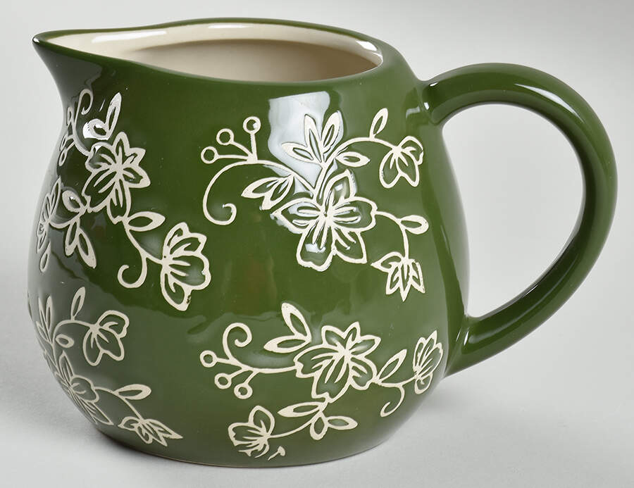 Floral Lace Green Creamer by Temp-Tations-1
