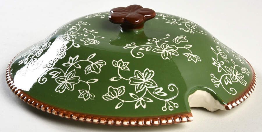 Floral Lace Green Lid for Tureen by Temp-Tations-1