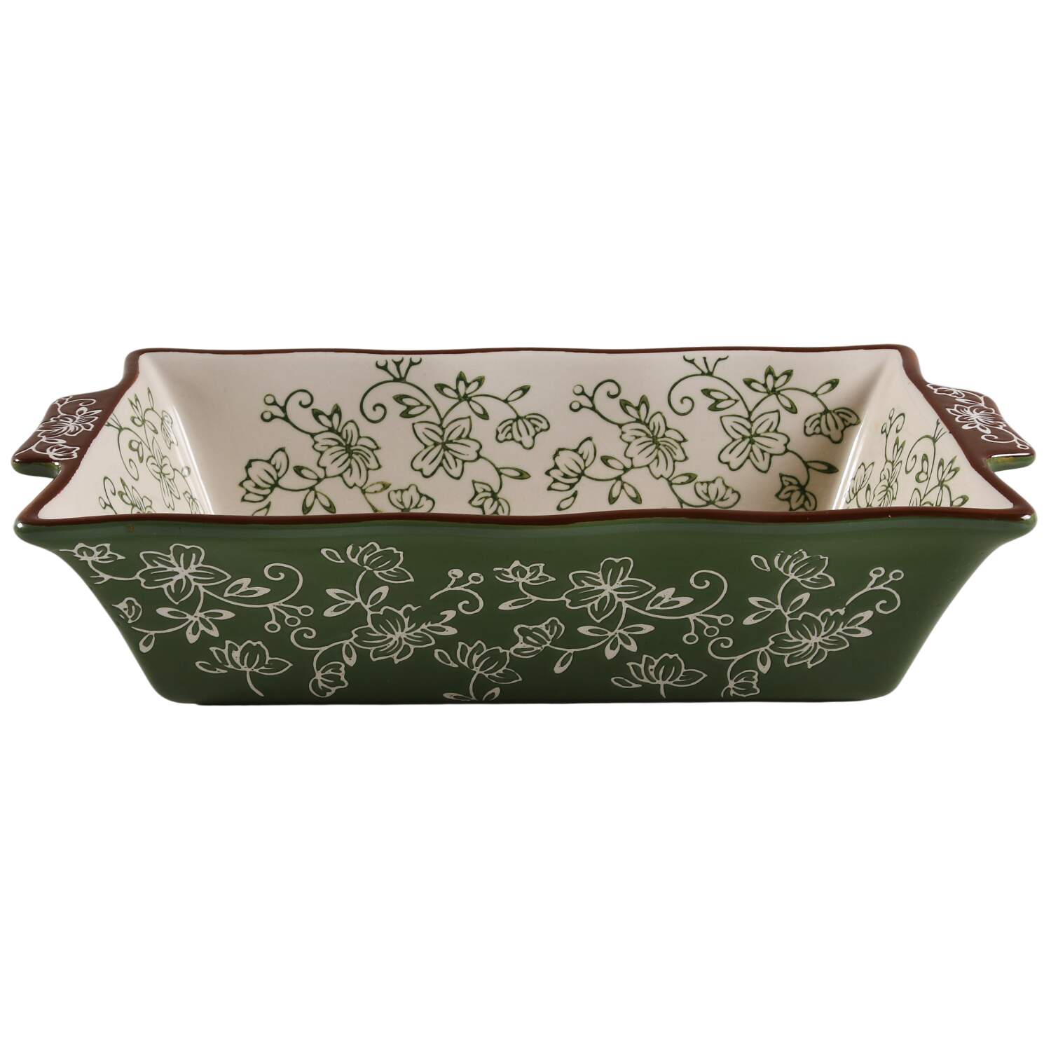 Floral Lace Green Loaf Pan by Temp-Tations-1