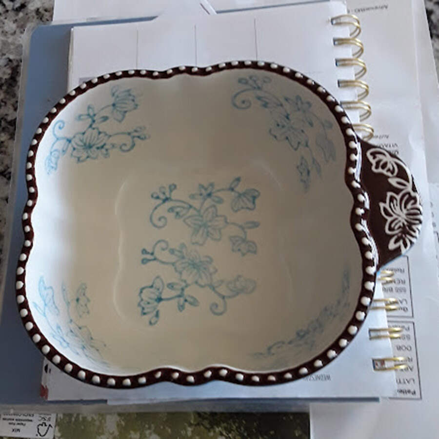 Floral Lace Light Blue Individual Open Soup by Temp-Tations-1