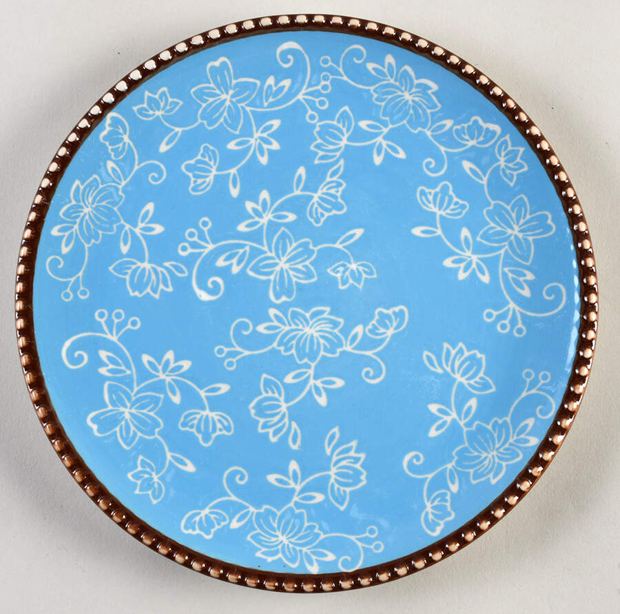 Floral Lace Light Blue Salad Plate by Temp-Tations-1
