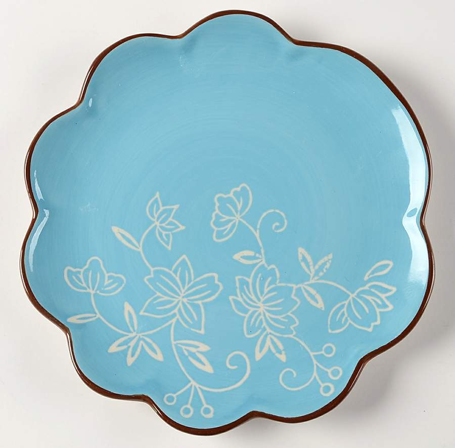 Floral Lace Light Blue Salad Plate by Temp-Tations-1