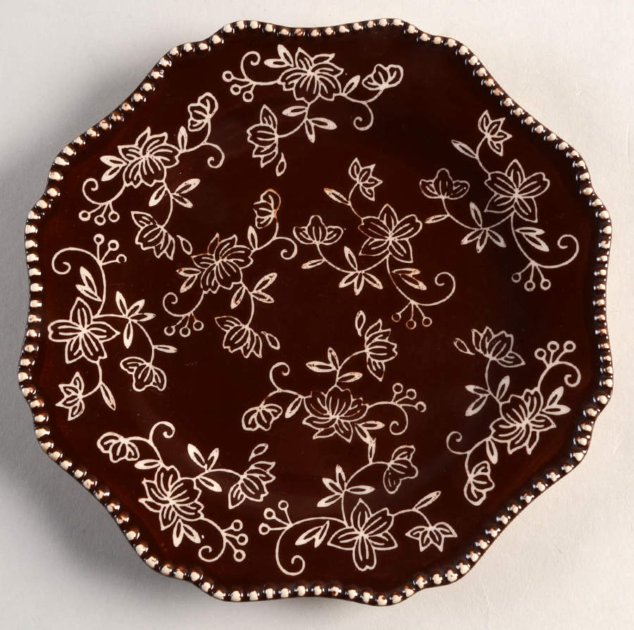 Floral Lace Chocolate Salad Plate by Temp-Tations-1