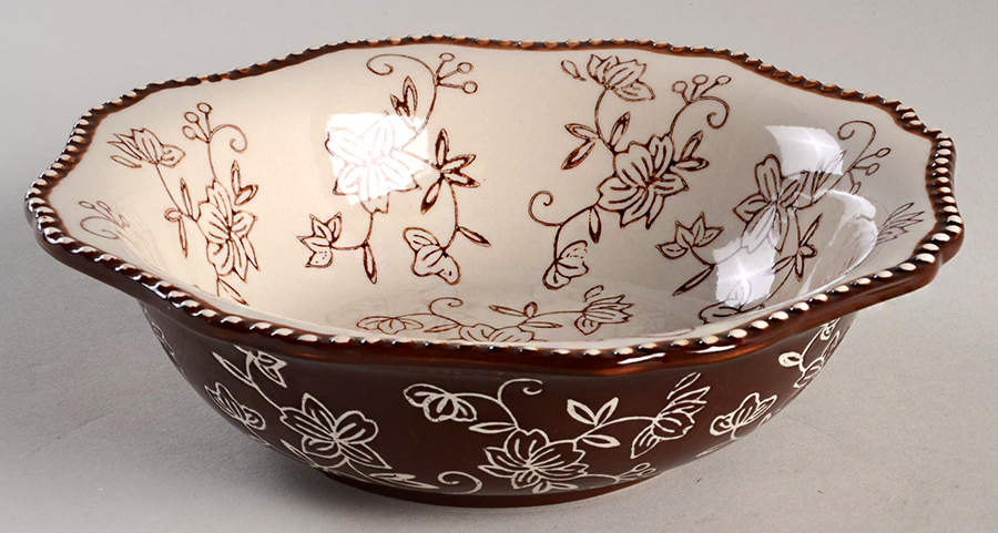 Floral Lace Chocolate Soup/Cereal Bowl by Temp-Tations-1